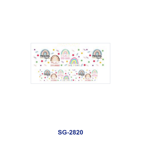 Wholesale 8pcs Back To School Teacher Stationery Print 3oz Cup Stickers Wrap OLY Exclusive