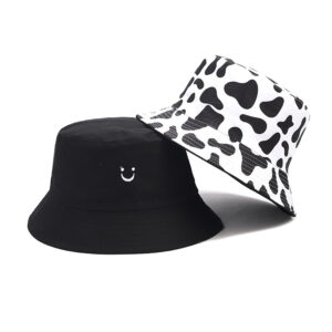 Wholesale Cow Pattern Double Sided Fisherman Hat Sun Hat for Casual Outdoor Use