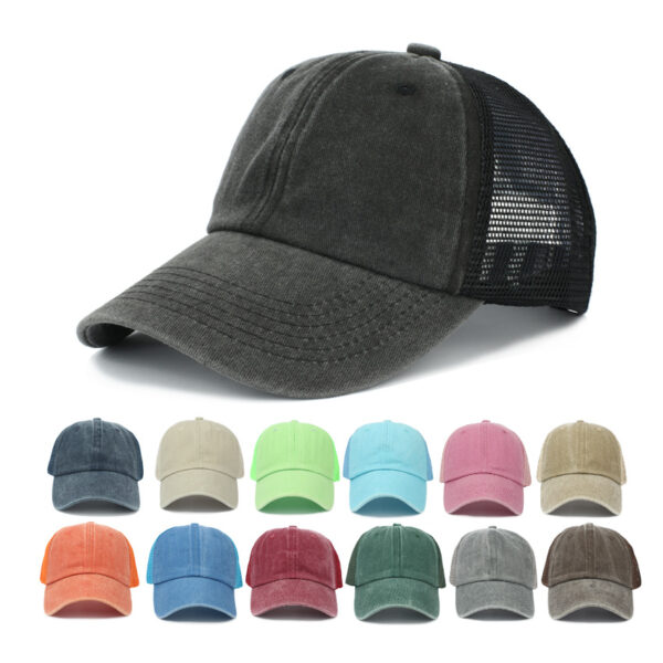 Wholesale Washed Sky Blue Mesh Baseball Cap Fashion Accessory Gift Boutique Resale