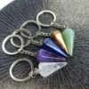 oly-40fc7191208a73d9465a101db342fd96 Wholesale Hexagonal Natural Stone Pendulum Keychain Stylish Car Key Accessory Gift