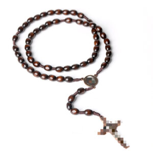 oly-410380ef18dc1d56a39048a336f3545e Wholesale Wooden Beaded Necklace Vintage Handmade Jewelry Accessory Coffee Color