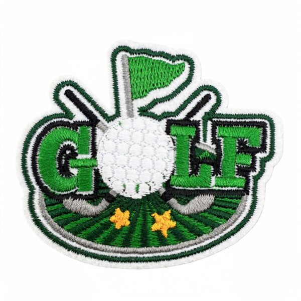 oly-41402fe183cb9e759977669361f501f5 Wholesale Polyester Thread Golf Embroidery Patch Cartoon Design Boutique Fashion Accessory