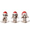 Wholesale Resin Skull Ornament Set Hear No See No Speak No Halloween Decorative Accent