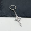 Wholesale Zinc Alloy Silver 3D Cross Keychain Pendant Vintage Punk Bag Charm