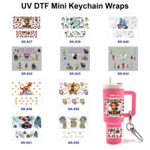 Wholesale 8pcs Cute Anthropomorphic Animal Fantasy Character Birthday Text Botanical Decor Mini Cup Keychain Sticker OLY Exclusive