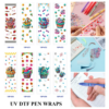 oly-419a5b4a0d3c6ff4322aec7b65c6d554 Wholesale 2/8/16pcs UV DTF Stickers Tropical Cupcake Jungle Sea Animal Summer Patterns Pen and Bookmark Stickers