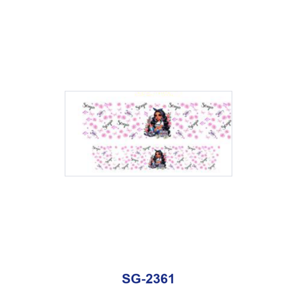 Wholesale 8pcs Mixed Zodiac Cartoon Girl Floral Decor Print 3oz Cup Stickers Wrap OLY Exclusive