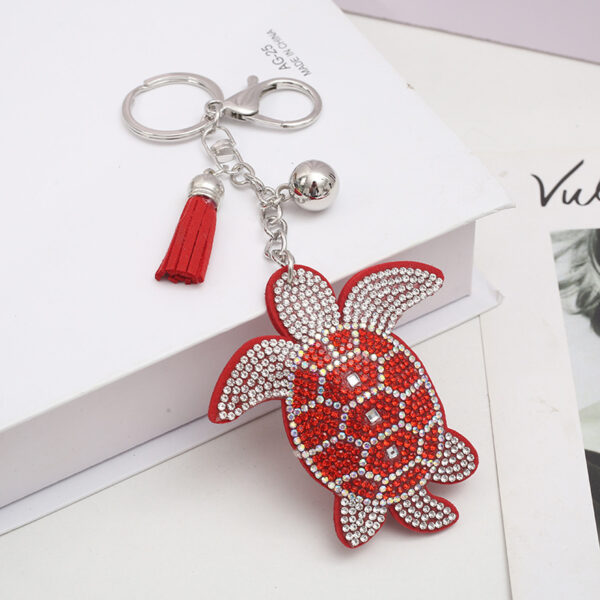 Wholesale Turtle Rhinestone Tassel Keychain Zinc Alloy Fashion Bag Charm Decorative Gift