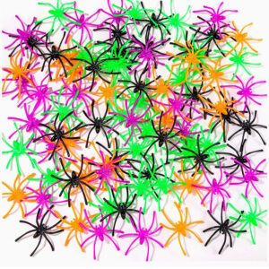 Wholesale Colorful Plastic Spider Decorations for Halloween Party Resale Supplies