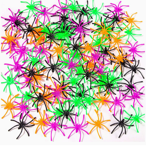 Wholesale Colorful Plastic Spider Decorations for Halloween Party Resale Supplies