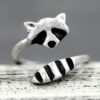 Wholesale Stylish Raccoon Fox Tail Open Ring Alloy Electroplated Jewelry Accessory Gift