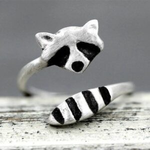 Wholesale Stylish Raccoon Fox Tail Open Ring Alloy Electroplated Jewelry Accessory Gift