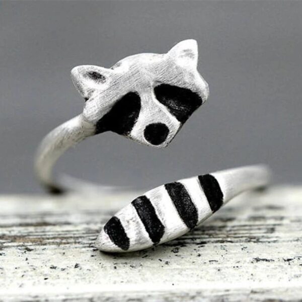 Wholesale Stylish Raccoon Fox Tail Open Ring Alloy Electroplated Jewelry Accessory Gift