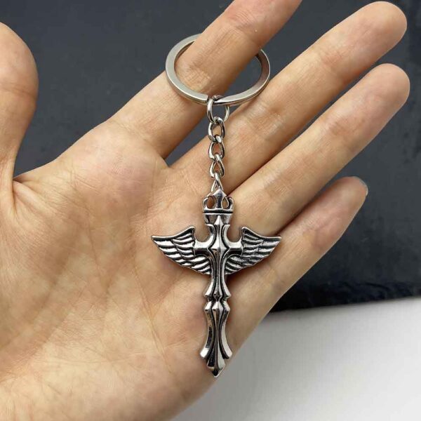 Wholesale Retro Cross Skeleton Metal Keychain Cross Design Car Key Accessory for Resale