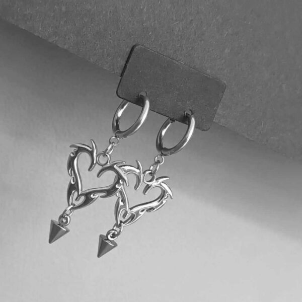 oly-420ef6dcfbd0b38641a0e0a698e3ccfe Wholesale Gothic Y2K Flame Spike 304 Stainless Steel Earrings Punk Rock Fashion Jewelry