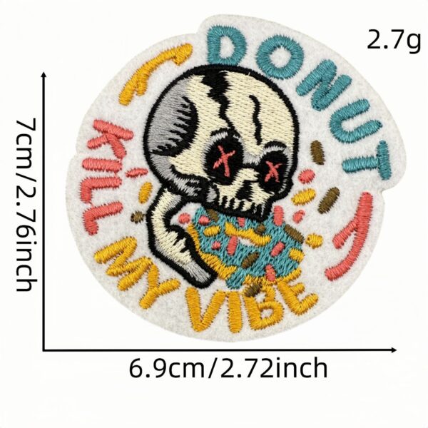 Wholesale DIY Accessory Trendy Cartoon Skull Iron-On Embroidery Patch for Bags and Clothing