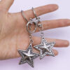 Wholesale 3D Embossed Star Distressed Finish Zinc Alloy Keychain Car Key Accessory for Men
