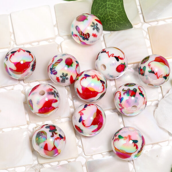 oly-42311809390f2ea634ec9b881d893e81 Wholesale Christmas Snowflake Acrylic Beads Random Mixed Colors for DIY Jewelry Craft