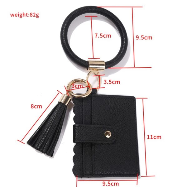 Wholesale American Country Style PU Leather Tassel Bracelet Keychain Card Holder Fashion Accessory Gift for Everyday Wear