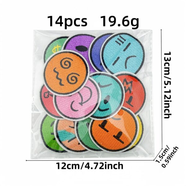 oly-426ee54d7d58c416a2c2951f8036c00d Wholesale Cartoon Expression Embroidered Patches Round Iron-On Stickers for Caps Bags Clothing Craft Supply