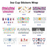 Wholesale 8pcs Whimsical Cartoon 3oz Tumbler Stickers Wrap OLY Exclusive