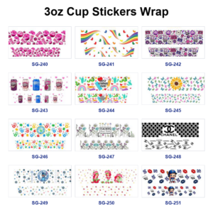 Wholesale 8pcs Whimsical Cartoon 3oz Tumbler Stickers Wrap OLY Exclusive