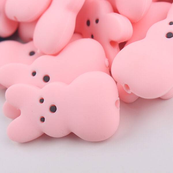 Wholesale Cute Rabbit Easter Silicone Loose Beads for DIY Jewelry Accessory