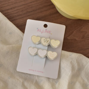 #4 Yellow Print with 3 Hearts - 2pcs
