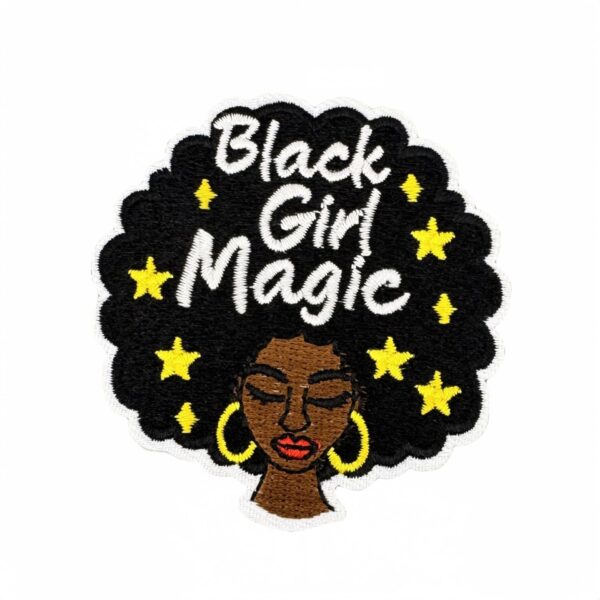 oly-428544c3d75eba7e192c6e0ea5b9f7e3 Wholesale Embroidered Black Girl Polyester Patch for Luggage Bag Charm Accessory