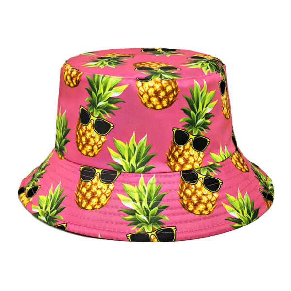 Wholesale Reversible Fruit Flower Print Bucket Hat for Outdoor Sun Protection Casual Fashion Accessory