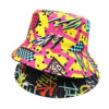Wholesale Chic Geometric Diamond Pattern Graffiti Bucket Hat Trendy Sun Hat for Everyday Outdoors