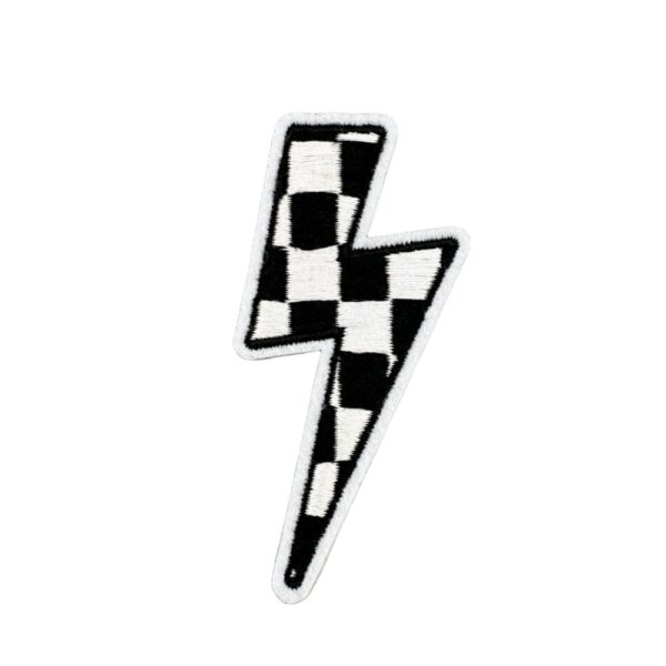 oly-429482f7da969937abd53acdb6daf660 Wholesale Black White Plaid Embroidered Patches Set - Star Lightning Heart Design Fashion Accessory for DIY Clothing Decor
