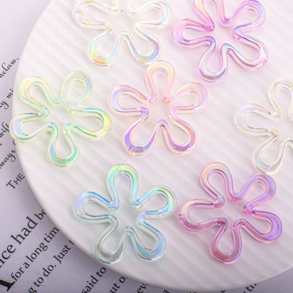 oly-42ae7ea7e8f15bf7f919d0387a6dbe53 Wholesale Light Luxury Acrylic Flower Beads UV Plated DIY Jewelry Accessory for Bag Charm Keychain Boutique Resale