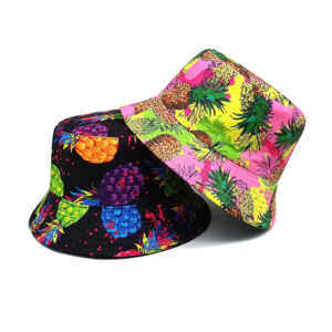 oly-42be99e4a20f0663dfdbdd767eda5463 Wholesale Women's Fisherman Hat Pineapple Print Summer Outdoor Sun Protection Casual Bucket Hat