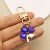 Wholesale Trendy Four Leaf Clover Rhinestone Keychain Pendant Zinc Alloy Bag Charm