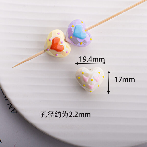 Wholesale Decorative Electroplated Acrylic Heart Beads Blue Pink for DIY Jewelry Craft