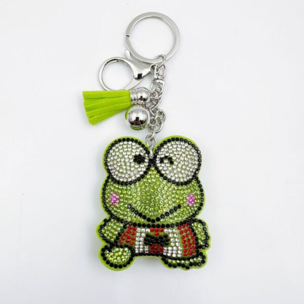 Wholesale Cute Cartoon Frog Rhinestone Keychain Alloy Key Ring Bag Charm Gift