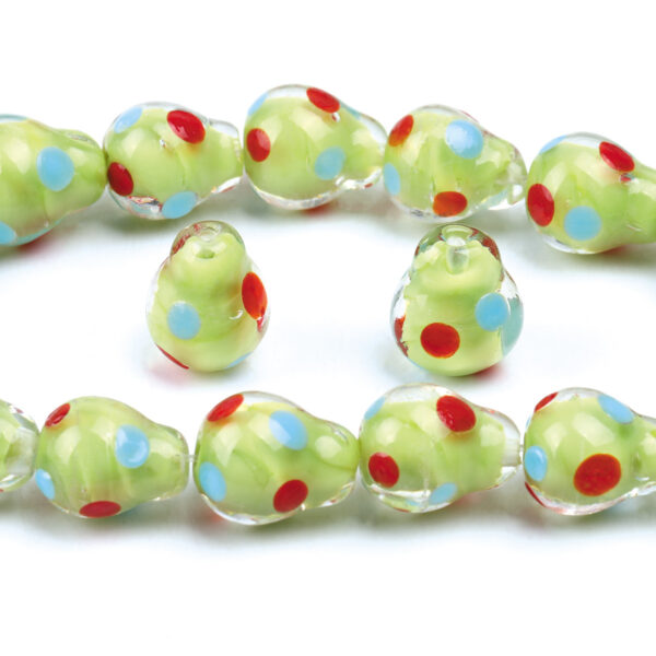 oly-42f0d52e16a3a3a536556e71c0faa449 Wholesale Yellow Green Bubble Polka Dot Fruit Glass Beads for DIY Jewelry Making Fashion Accessory