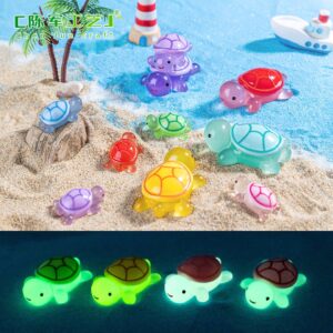 Wholesale Cartoon Luminous Turtle Resin Figurines DIY Decorative Accent for Craft Projects