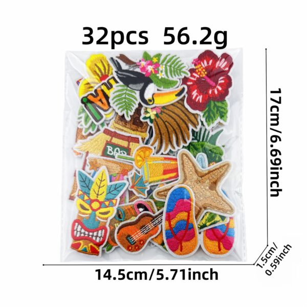 Wholesale Beach Party Embroidered Patch Polyester Iron On Decorative Accent for Clothing Resale Gift