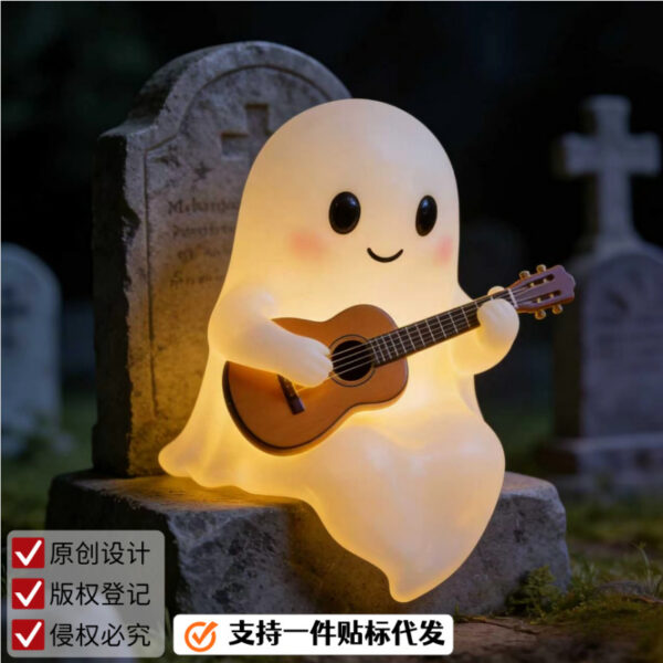 Wholesale Halloween Ghost Reading Book Night Light Resin Home Decor Party Gift