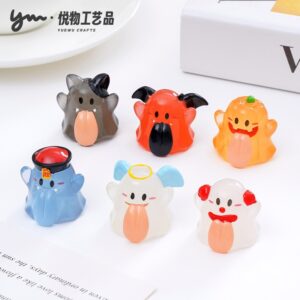 Wholesale Halloween Glow-in-the-Dark Big Tongue Angel Ghost Resin Figurine Home Decor Accessory
