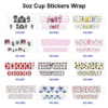 oly-432b3d67a6c4db969273350b783c2019 Wholesale 8pcs Mixed Cute Cartoon Character Print 3oz Cup Stickers Wrap OLY Exclusive