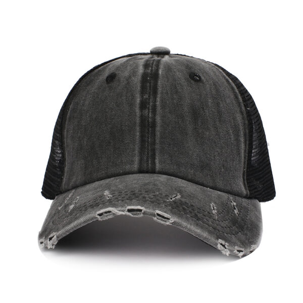 Wholesale Washed Curved Brim Baseball Cap with Ponytail Opening  Mesh Summer Sun Hat for Women, Adjustable, Boutique Resale