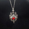 Wholesale Gothic Hollow Castle Pendant Necklace Silver Zinc Alloy Punk Jewelry Accessory