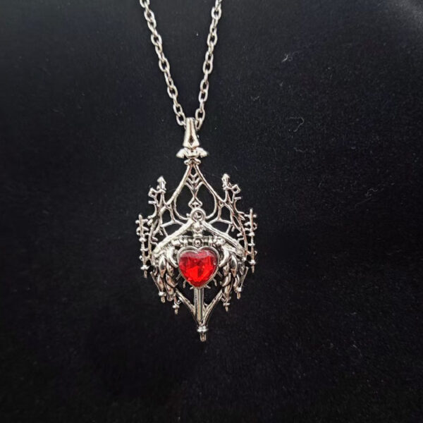 Wholesale Gothic Hollow Castle Pendant Necklace Silver Zinc Alloy Punk Jewelry Accessory