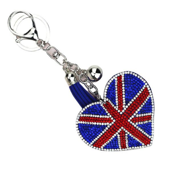 oly-4375ab988167412b44ac176c17ef53fd Wholesale Rhinestone Heart Bag Charm Keychain with Tassel, Decorative Car Key Accessory