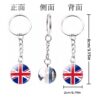 Wholesale Glow in the Dark Flag Keychains Metal Electroplating Key Ring Pendant for Car Bag Charm Gift Boutique Resale