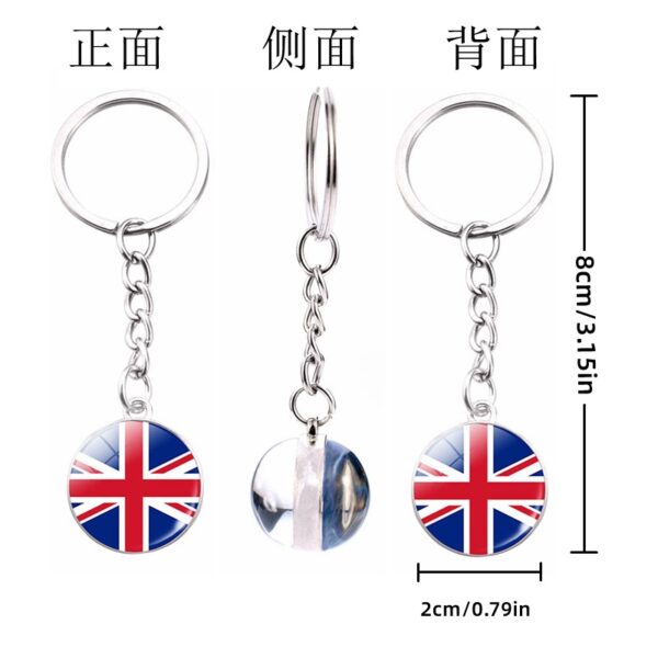 Wholesale Glow in the Dark Flag Keychains Metal Electroplating Key Ring Pendant for Car Bag Charm Gift Boutique Resale