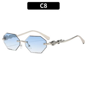 C8-Silver Frame Double Blue Lens